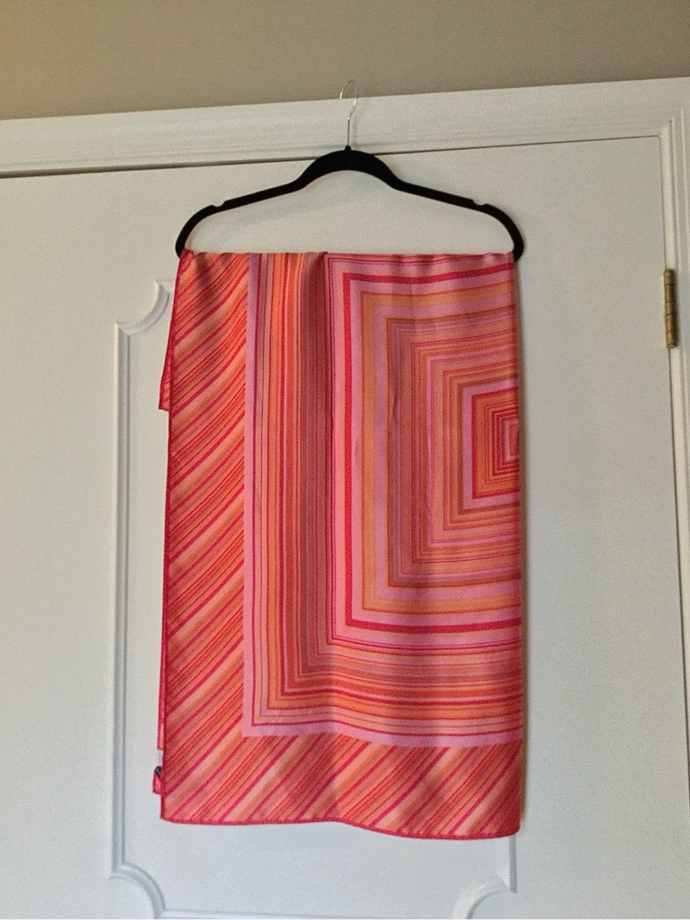 Talbots Pink Coral Striped Wrap Scarf